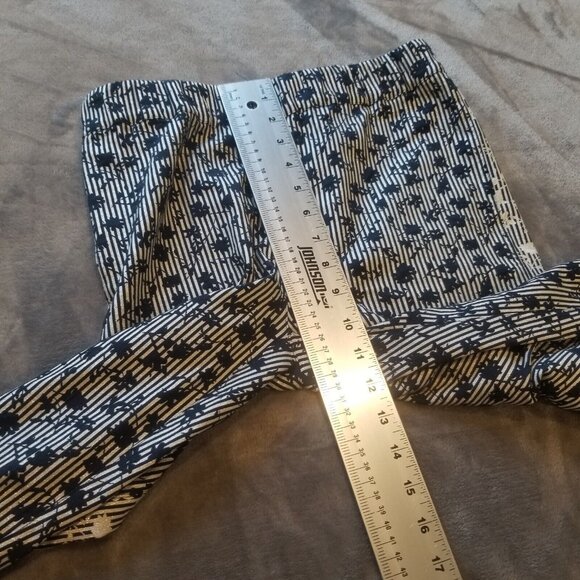D. Exterior Women's Ankle Pants Mid-Rise Striped Floral Print Size 40 Straight - Picture 5 of 7